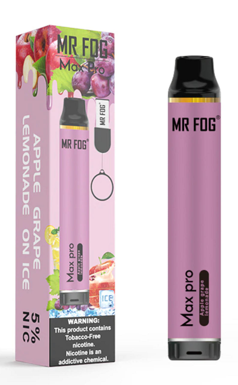 Mr Fog Max Pro Disposable Vape 2000 Puffs - 1 Pack Apple Grape Lemonade